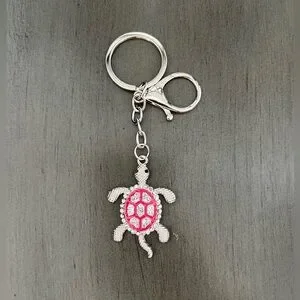 Cute Turtle Keychain With Rhinestones - Sparkling Handbag Charm & Key Ring Accessory, Green - View #12